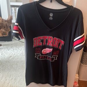 NHL Detroit Black and Red Women's Tee